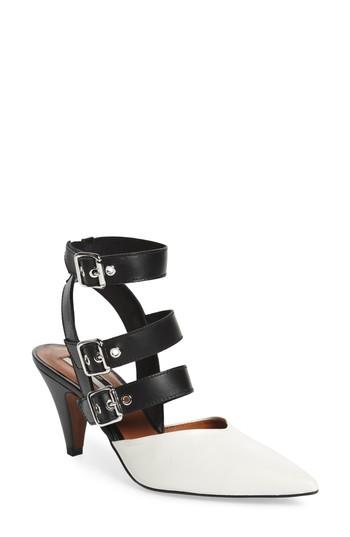 Women's Topshop Jockey Buckle Pointy Toe Pump .5us / 38eu - White