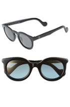 Women's Moncler 49mm Keyhole Sunglasses - Shiny Black/ Green