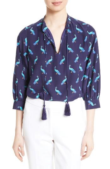 Women's Kate Spade New York Peacock Silk Swing Top