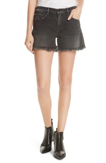 Women's Frame Le Cutoff Shredded Raw Denim Shorts - Blue