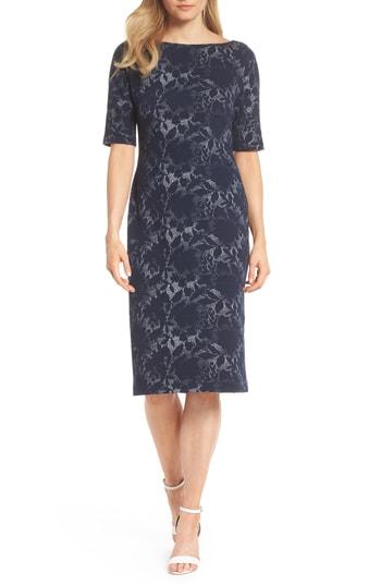 Women's Maggy London Jacquard Pencil Dress - Blue