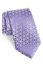Men's Nordstrom Men's Shop Abstract Medallion Silk Tie, Size - Purple