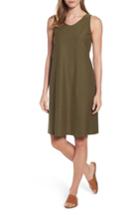 Women's Eileen Fisher Soft V-neck Shift Dress, Size - Green