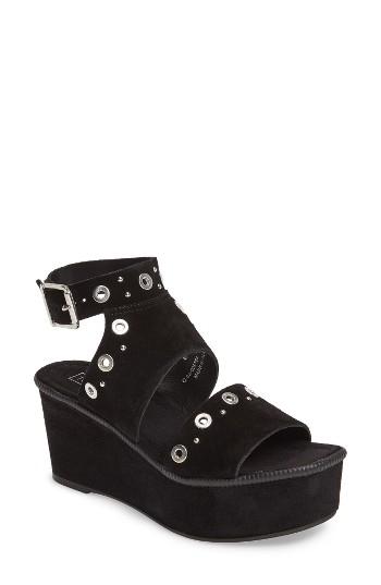 Women's Topshop Wuzz Grommeted Platform Wedge Sandal .5us / 36eu - White