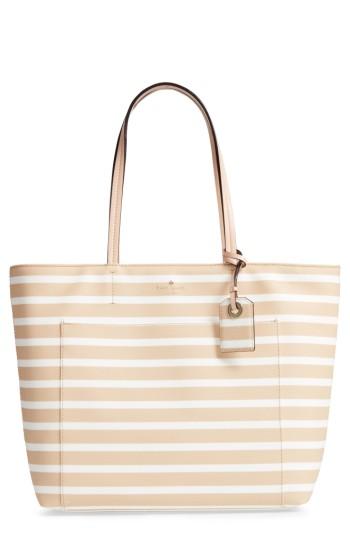 Kate Spade New York Hyde Lane Stripe - Riley Tote - Brown