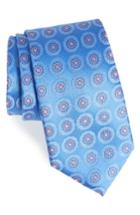 Men's Nordstrom Men's Shop Pinpoint Medallion Silk Tie, Size X-long - Blue