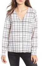 Women's All In Favor Print Button Up Blouse - White