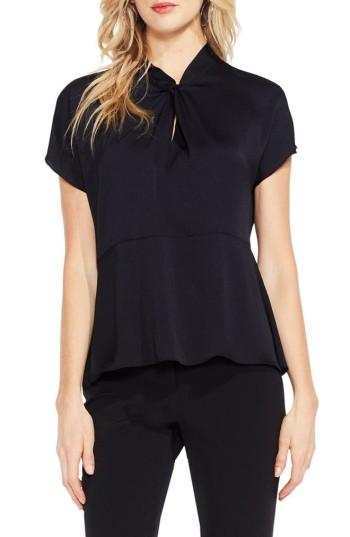 Women's Vince Camuto Twist Mock Neck Blouse - Black