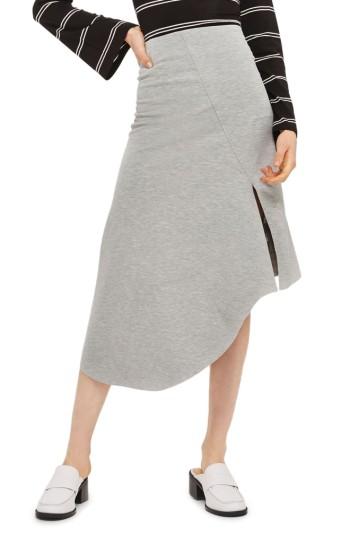 Women's Topshop Split Asymmetric Jersey Midi Skirt