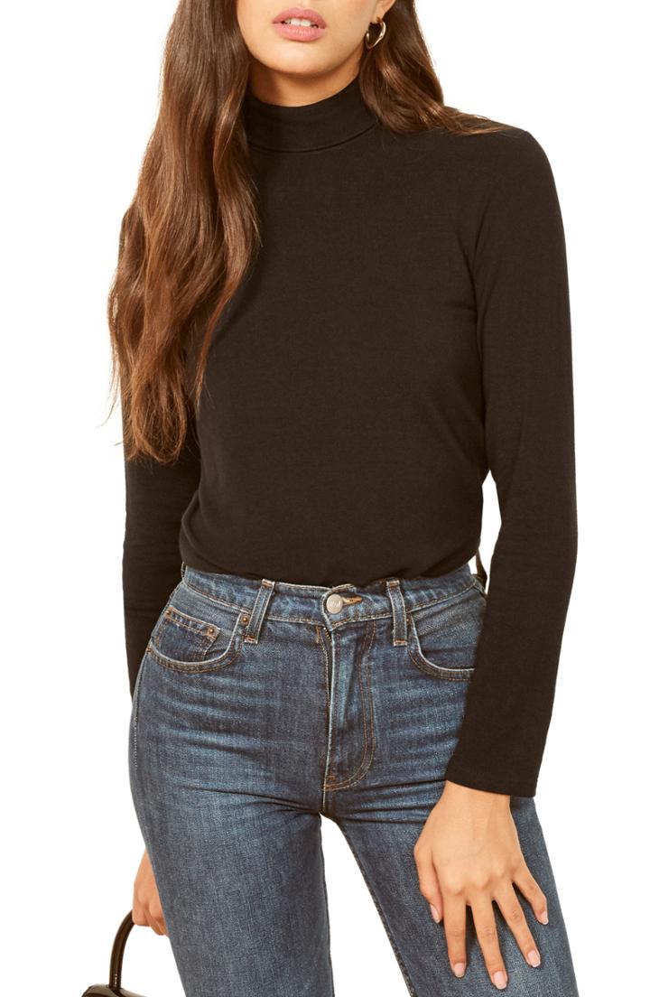 Women's Reformation Billy Mock Neck Top
