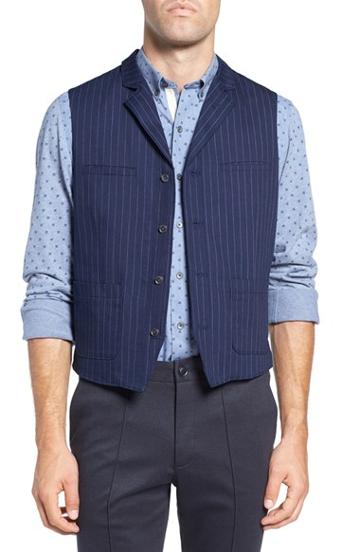 Men's W.r.k Windsor Pinstripe Cotton Twill Vest
