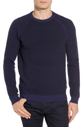 Men's Ted Baker London Cashoo Slim Fit Ribbed Sweatshirt (m) - Blue