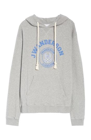 Women's Jw Anderson University Print Hoodie - Grey