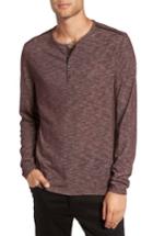 Men's John Varvatos Long Sleeve Slub Knit Henley, Size - Red