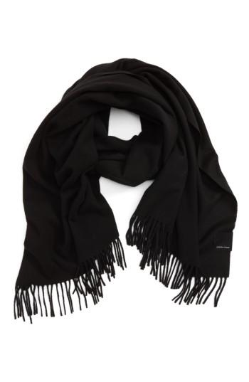 Men's Canada Goose Woven Wool Scarf, Size - Black