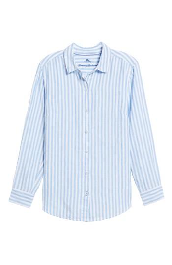 Women's Tommy Bahama Cabana Stripe Button-up Top - Blue