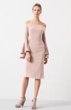 Women's Bardot 'solange' Off The Shoulder Midi Dress - Pink