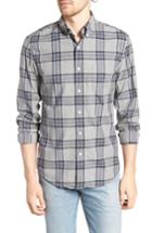 Men's J.crew Regular Fit Stretch Secret Wash Plaid Sport Shirt - Grey