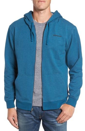 Men's Patagonia P-6 Logo Modern Fit Zip Hoodie - Blue