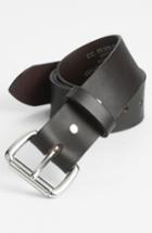 Men's Filson Leather Belt - Black/stainless Steel