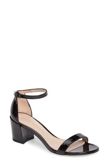 Women's Stuart Weitzman Simple Ankle Strap Sandal M - Black
