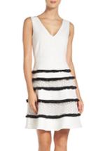 Women's Adelyn Rae Stripe Fit & Flare Dress - White