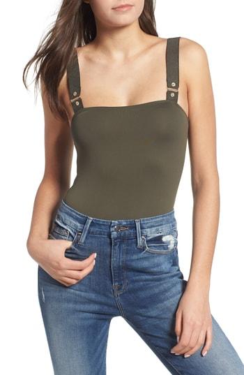 Women's Good American Elastic Strap Tank Bodysuit - Green