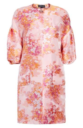 Women's St. John Collection Washed Bouquet Jacquard Topper - Coral