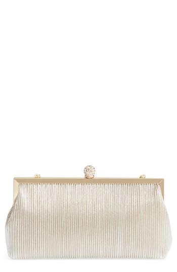 Nina Aneka Pleated Shine Clutch - Beige