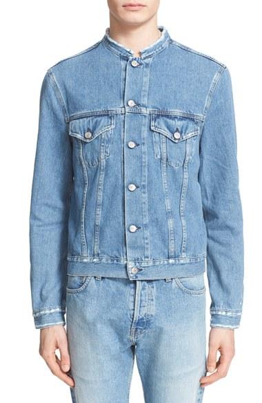 Men's Acne Studios Frayed Collar Denim Jacket