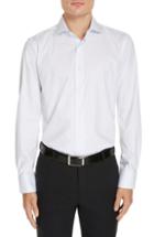 Men's Canali Regular Fit Print Dress Shirt - White