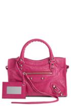 Balenciaga Classic Mini City Leather Tote - Pink