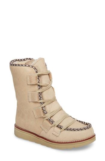 Women's Royal Canadian Kitchener Waterproof Genuine Calf Hair Snow Boot .5 M - Beige