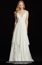 Women's Hayley Paige Gwen Sleeveless Grecian Draped Bodice Chiffon Gown, Size - Ivory