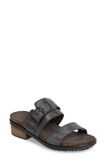 Women's Naot Flower Block Heel Slide Sandal Us / 39eu - Grey