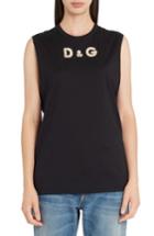 Women's Dolce & Gabbana Sequin Logo Muscle Tee Us / 38 It - Black