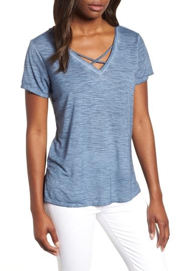 Women's Billy T Crisscross V-neck Tee - Grey