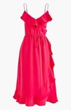 Women's J.crew Faux Wrap Ruffle Dress - Pink