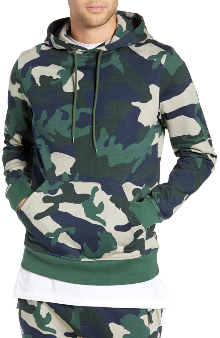 Men's Wesc Mike Camo Hooded Sweatshirt - Green