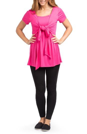 Women's Savi Mom Pasadena Wrap Maternity Tunic - Purple