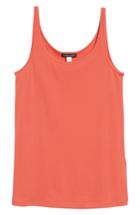 Women's Eileen Fisher Long Scoop Neck Camisole, Size X-small - Coral (regular & ) (online Only)