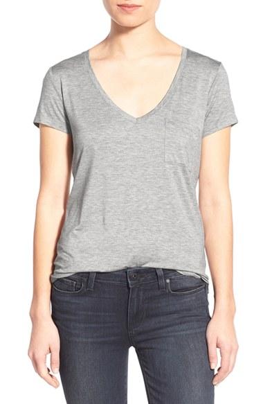 Women's Paige 'lynnea' V-neck Pocket Tee - Grey