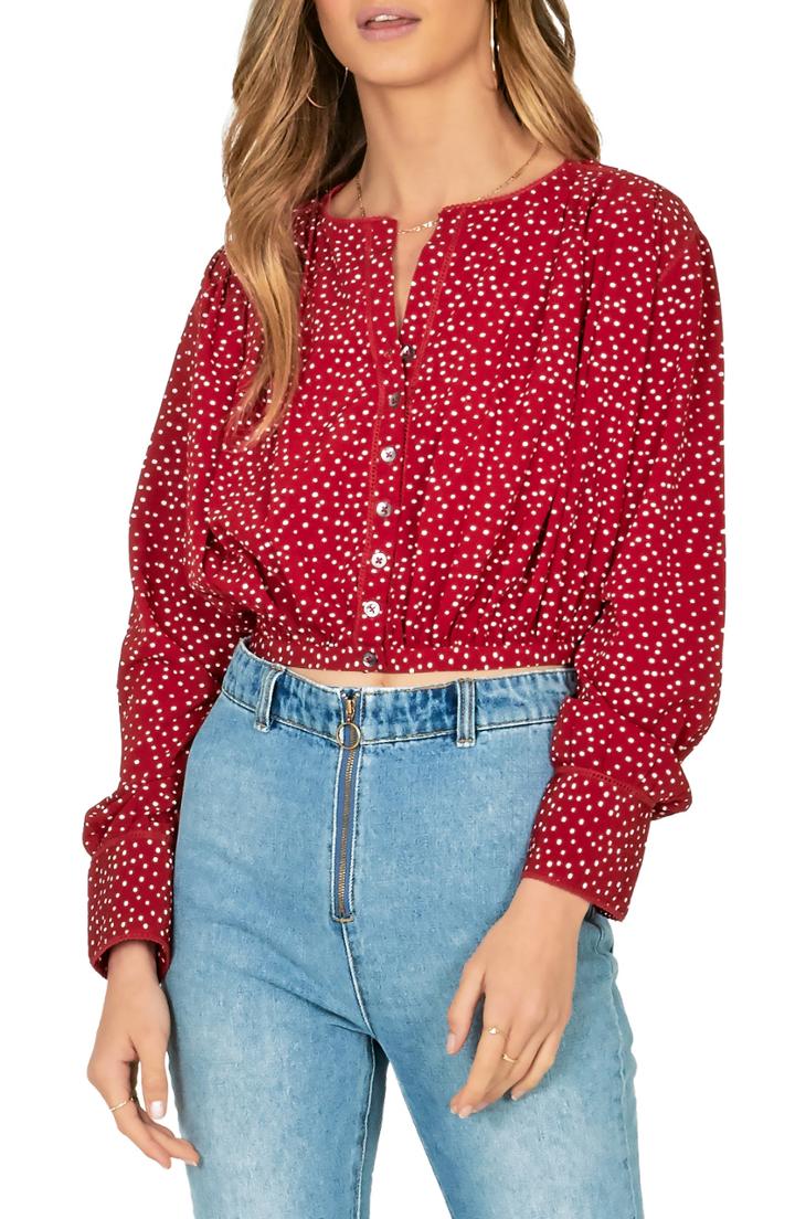 Women's Amuse Society Isn't She Charming Crop Top - Burgundy
