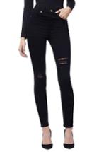 Women's Good American Good Waist Side Slit Skinny Jeans - Black