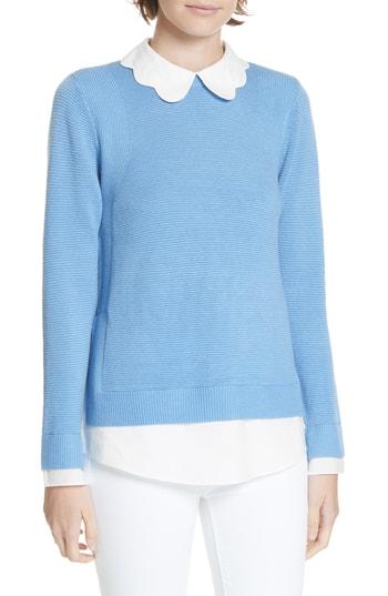 Women's Ted Baker London Bronwen Scalloped Collar Sweater - Blue
