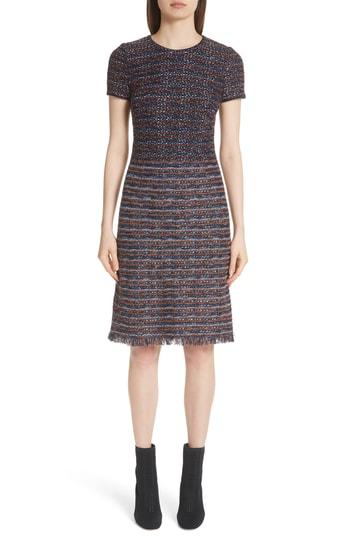 Women's St. John Collection Ombre Ribbon Knit Dress - Blue