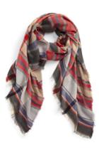 Women's Bp. Plaid Oblong Scarf, Size - Red