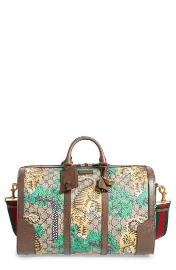Men's Gucci Tiger Cub Supreme Canvas Duffel Bag -