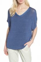 Petite Women's Nic+zoe Lived In Top, Size P - Blue