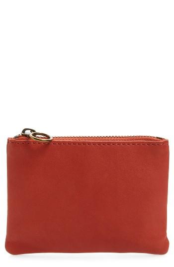 Madewell Small Leather Pouch, Size - Tiger Lily